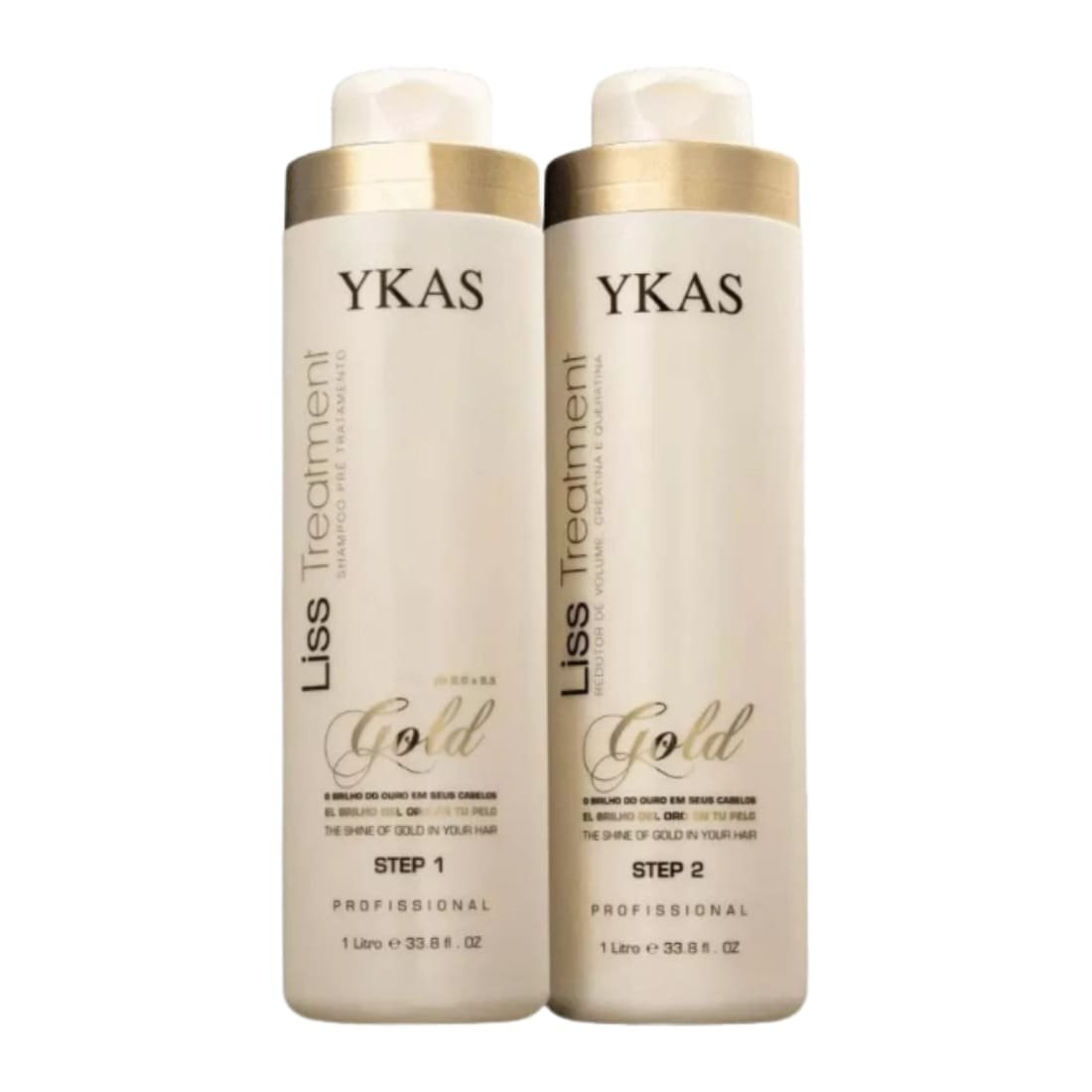 SHINE OF GOLD Progressive Hair Brush Liss Treatment Kit 2x1L - Ykas_img1