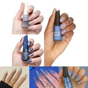 Wholesale Nail Polish Kit 7 Shades Blue Creamy Glitter - Risque - img2