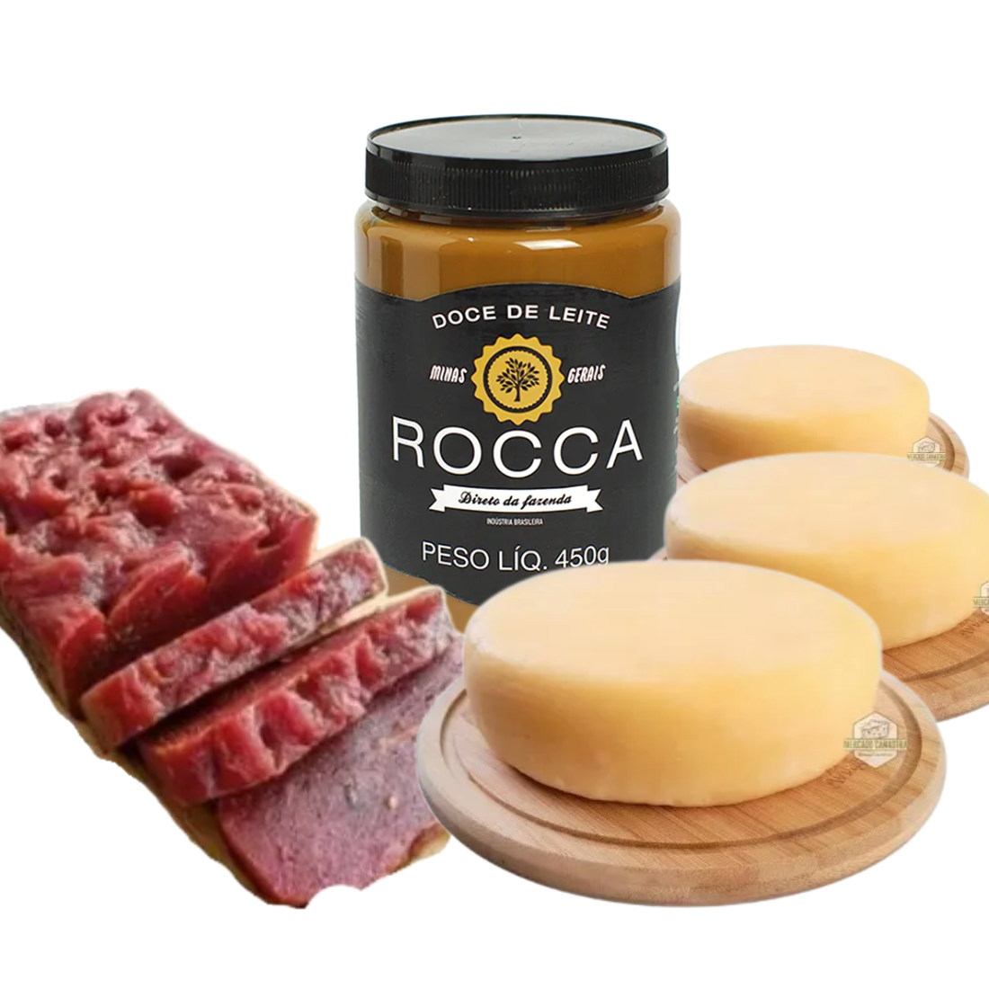 Rocca Dulce de Leche + Goiabada C + 3 Canastra-Style Cheeses Combo